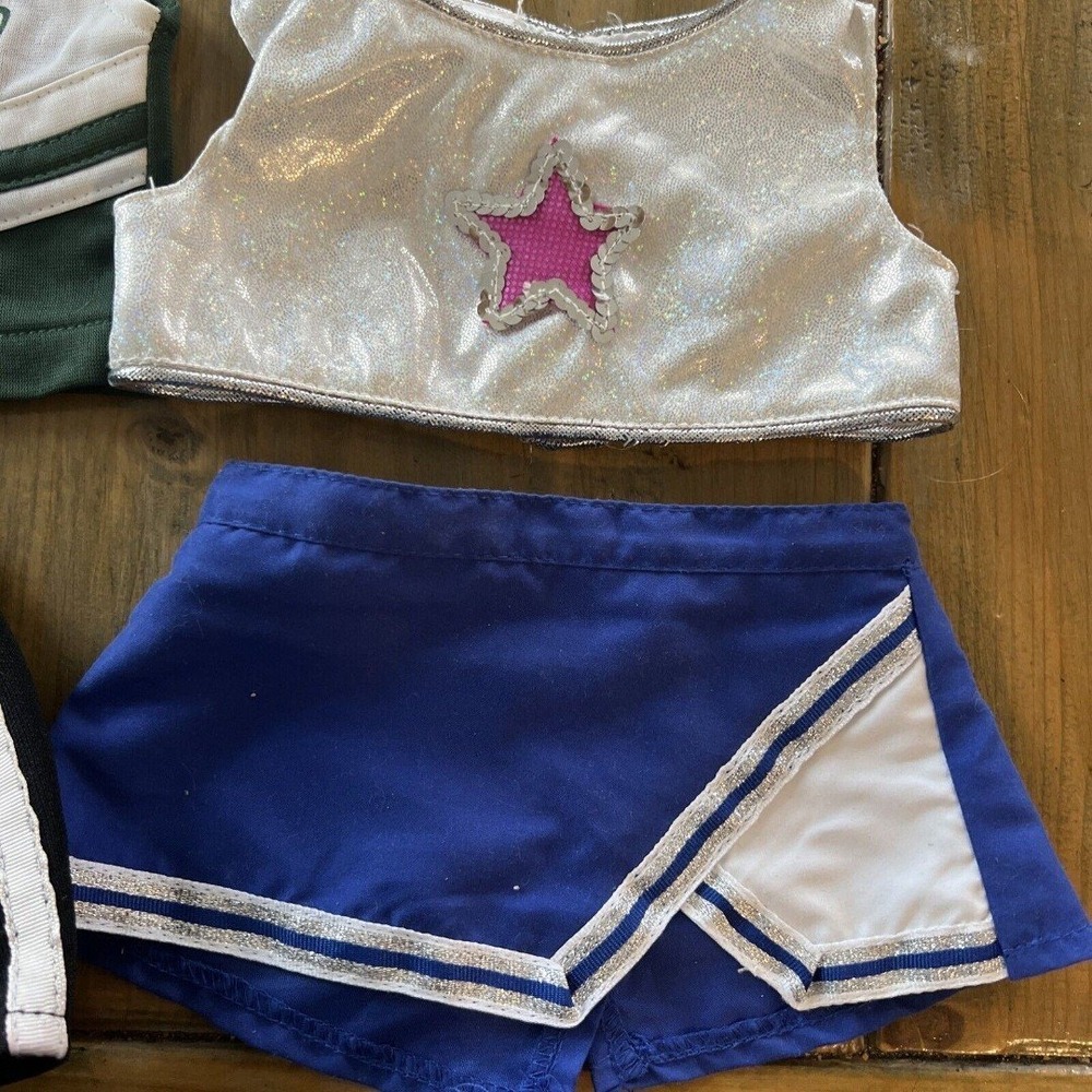 Build A Bear Cheerleader Outfit‎ Active Shorts Black Boots Bundle Lot Sparkle
